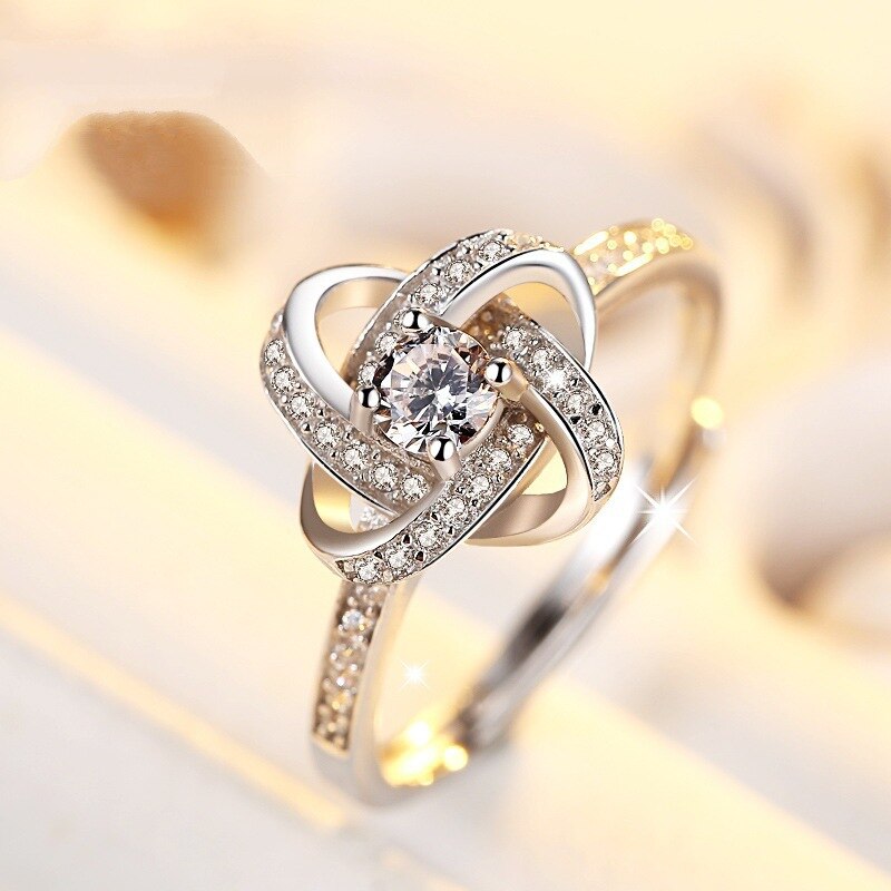 Mother & Daughter Silver Knot Ring