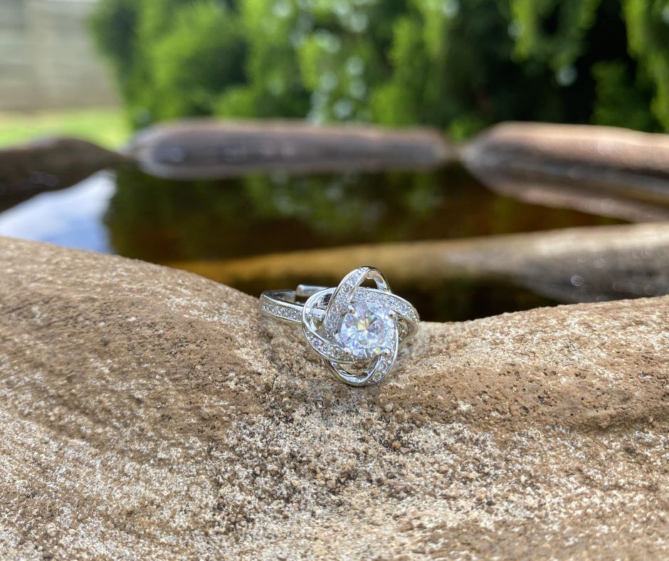 Mother & Daughter Silver Knot Ring