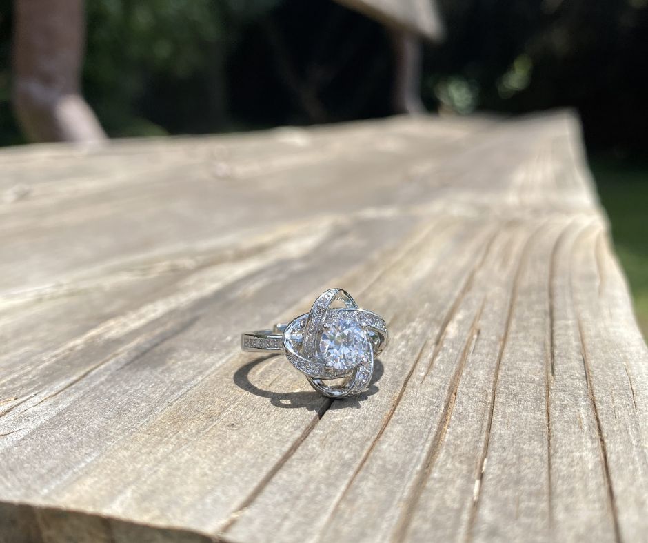 Mother & Daughter Silver Knot Ring
